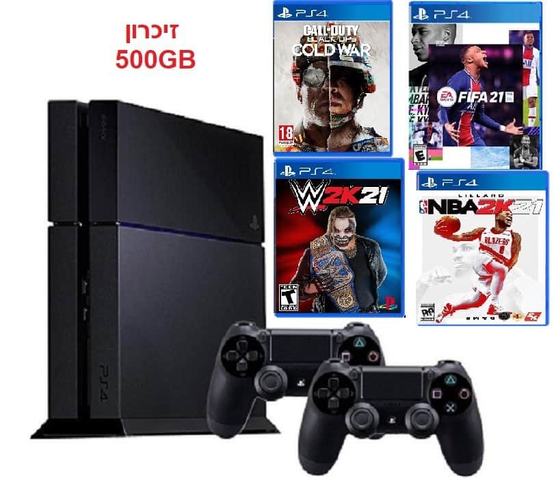 פלייסטיישן 4 בחבילת GTA V וזכרון 500GB