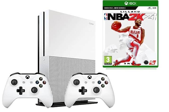 אקס בוקס וואן כולל שני שלטים ומשחק NBA 2K21