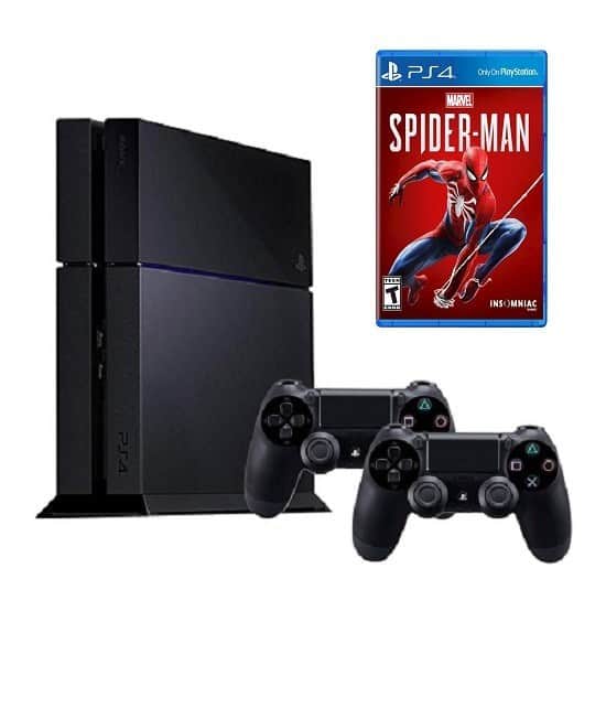 פלייסטיישן 4 כולל שני שלטים ומשחק  SPIDER-MAN