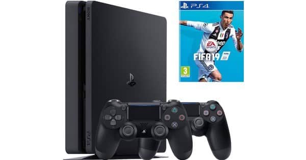 פלייסטיישן 4 בחבילה שני שלטים ומשחק FIFA 19 זיכרון 1TB