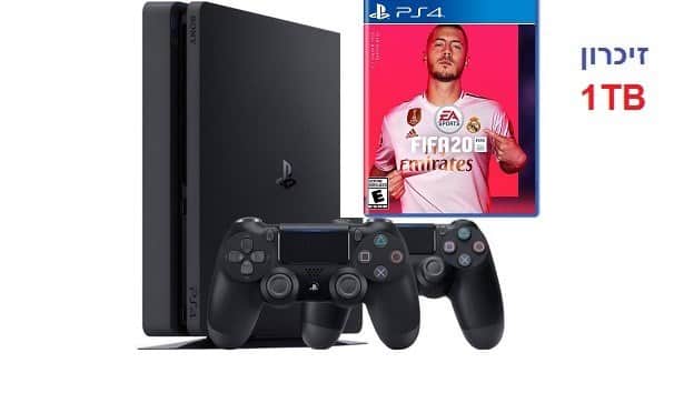 פלייסטיישן 4 כולל שני שלטים ומשחק FIFA 2020