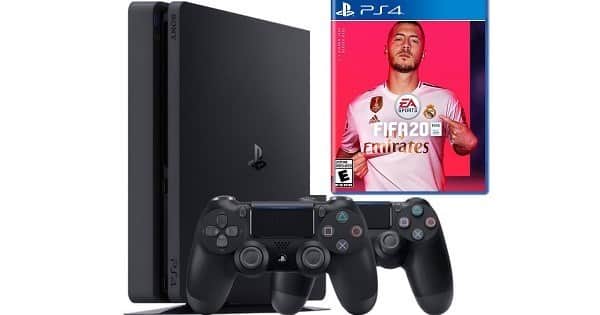 פלייסטיישן 4 בחבילה שני שלטים ומשחק FIFA 20 זיכרון 1TB